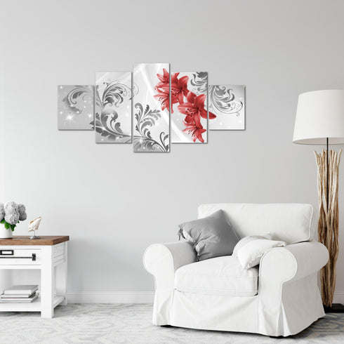 Wandbilder Wohnzimmer XXL Blumen Lilien Moderne Bild Abstrakt